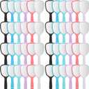 Vinsot 50 Pcs Handheld Mirror Bulk Small Hand Mirrors with Handle Plastic Portable Daily Makeup Tools for Home Travel Camping Daily, 3.15 Inch Wide, 7.09 Inch Long (6 Colors)