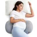 Momcozy Memory Foam Portable Pregnancy Pillow  W Shaped Maternity Great Support for Side Sleepers, Adjustable Travel Wedge Pillow for Back, Belly, and Hip Relief, Ideal for Pregnant Women, Grey