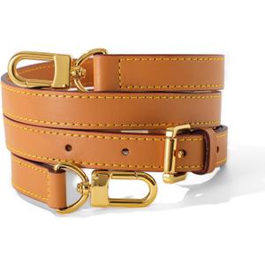 Vachetta Leather Adjustable Crossbody Strap for Leather Shoulder Strap Belt Replacement Suitable for L V Handbags (Width:0.6in-Apricot Yellow)