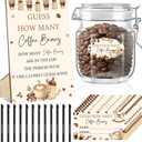 GlikCeil 76 Pcs Guess How Many Coffee Beans Party Supplies 60 Games Card 12 Pens 2 Cute Stickers 1 Storage Jar 1 Wood Gender Reveal Sign for Gender Reveal Party Decoration