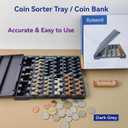 Byteen8 Coin Counter Coin SorterCoin Counter Tray Coin Sorter Tray with CoverDifferent Coin Bank Coin Holder for All CoinsChange Counter TrayBank Teller Easy to Use & AccurateGreat Time Saver