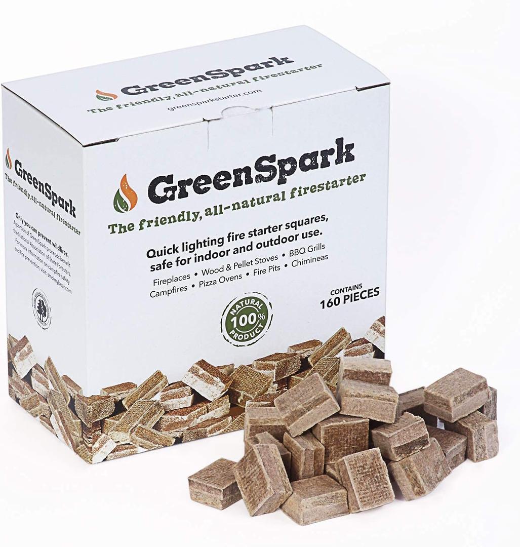 Firestarters Square 160 Pcs Natural Fire Starters for Grill, Smoker, Pizza Oven, BBQ, Wooden & Pellet Stove, Fire Pit, Long Burn, Waterproof,All Weather, Safe for Indoor/Outdoor Use Firestarters Square 160 Pcs Natural Fire Starters for Grill, Smoker, Pizza Oven, BBQ, Wooden & Pellet Stove, Fire Pit, Long Burn, Waterproof,All Weather, Safe for Indoor/Outdoor Use