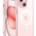 Misea Magnetic for iPhone 15 Case Compatible with MagSafe [Military Grade Drop Protection] Full Camera Lens Protector Plating Glitter Soft Phone Case for Women Girls, Pink