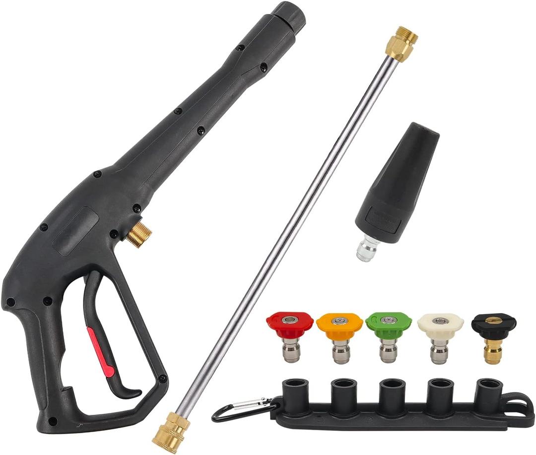 Pressure Washer Spray Gun & Extension Wand & Spray Tips & Turbo Nozzle, Power Washer Spray Gun Kit 3000 psi, Compatible with Some of Greenworks Karcher Homelite Ryobi Sun Joe