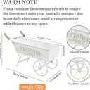 15 Inch Farmhouse Small Flower Cart with Wooden Handles Metal Wagon Planters for Outdoor Plants Decorative Wheelbarrow Plant Cart for Patio Garden Balcony Golden