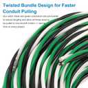 12 AWG THHN Wire 15FT 3-Color Set (Black/White/Green) – Stranded Copper, Pre-Twisted Conductors, THHN/THWN-2 Rated, 600V, Nylon Jacket for Conduit, Residential & Commercial Wiring