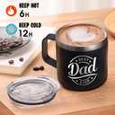 Best Dad Ever Gifts for Fathers Day Mug from Daughter - Dad Mug Tumbler Dads Gifts for Christmas Drinking Cup - Dad Birthday Papa Present - Father Birthday Gift 14oz Stainless Steel Tumbler with Lid
