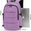 Tzowla Travel Laptop Backpack Water Resistant Anti-Theft Bag with Giant Tumbler Holder Pocket and Lock 15.6 Inch Computer Business Backpacks for Women Men Work College Gift,Casual Daypack(Purple)