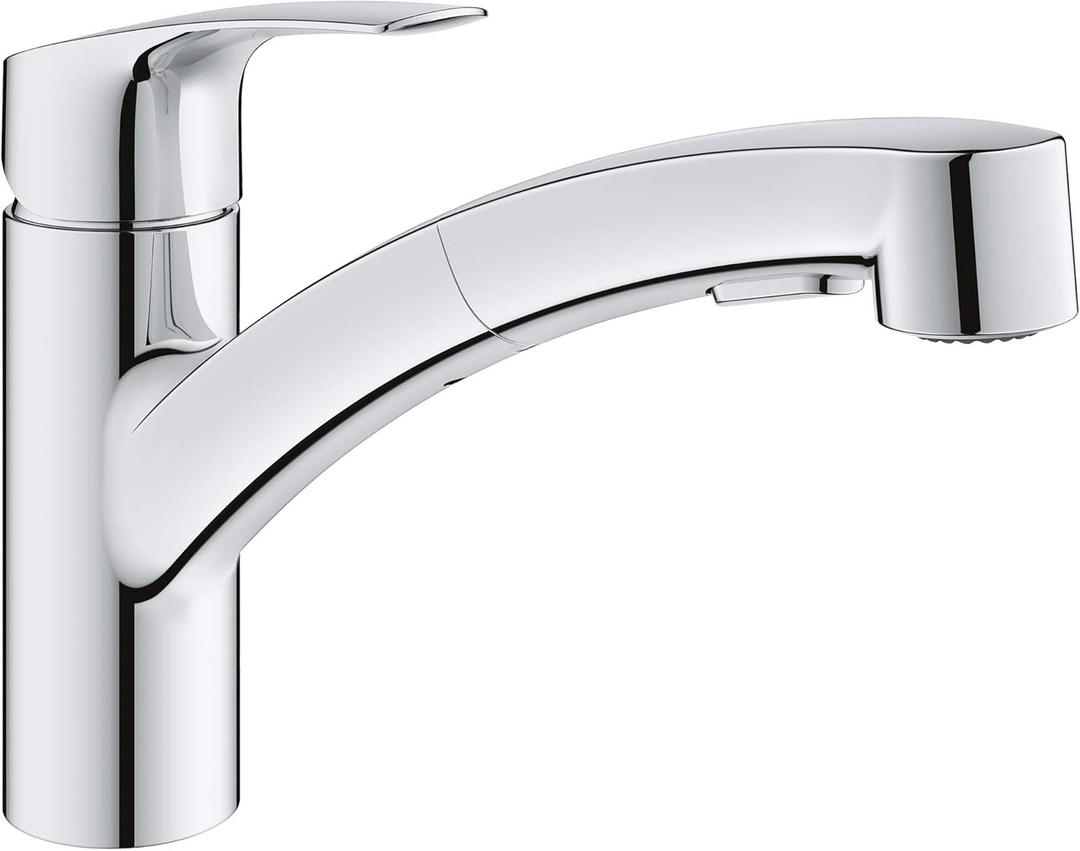 GROHE 30306001 Eurosmart Dual Spray Pull-Out Kitchen Faucet with Sprayer, 1.75 GPM, Chrome