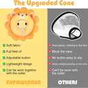 EXPAWLORER Cat Cone Collar Soft, Cat Recovery E Collar After Surgery to Stop Licking, Adjustable Waterproof Neck Elizabethan Pet Kitten Puppy Donut Pillow for Cats Wound Healing, Lion (S)