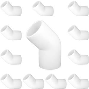 12-Pack 1 inch 45 Degree Elbow PVC Fitting, 2 Way Furniture Grade Pipe Connector for DIY PVC Shelf Building Furniture Greenhouse Garden Support Structure Frame