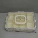 Snackle Box Container, Dishwasher Safety - Divided Serving Tray with Lid and Handle, Charcuterie Board for Portable Snack Platters - Clear Organizer for Fruits Snacks,Perfect for Road Travel