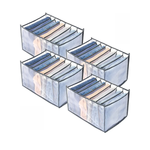 Wardrobe Clothes Organizer, Drawer Organizer for Clothing, Closet Organizers and Storage, Drawer Dividers for Clothes, Mesh Separation Box for Thin Jeans, Trousers, T-shirts, Skirts