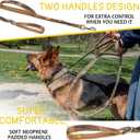 ADITYNA Tactical Bungee Dog Leash 6ft-7.5ft - Shock Absorbing Lead with 2 Padded Handles, Metal Clasp, Car Seatbelt - Heavy Duty No Pull for Medium, Large & XL Breeds