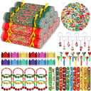 122 Pcs Christmas Crackers Set for Chrismas Party Favors Supplies, No- Snap Christmas Crackers with Gifts Includes Holiday Candy Box, Stickers, Keychains, and Small Stuff Xmas Holiday Dinner
