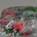 Flowers for Outdoors,14'' Fake Red Poinsettias Faux Eucalyptus Plants UV Resistant for Home Planters Garden Porch Christmas Winter Spring Décor