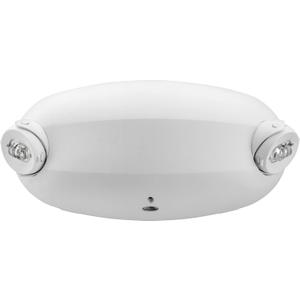 Lithonia Lighting Quantum Emergency Light, Contemporary Commercial LED Emergency Lights with 2 Aimable Lamp Heads, Ceiling or Wall Mount, White Thermoplastic, UVOLT (ELM2L UVOLT LTP M12)