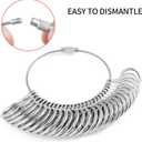 Bflaae Ring Sizer Measuring Tool Kit, Plastic Ring Mandrel, Reusable Finger Size Tape 1-17 USA Rings Size, 27 PCS Stainless Steel Measuring Ring Tool, US Ring Size 0-13 with Half Size