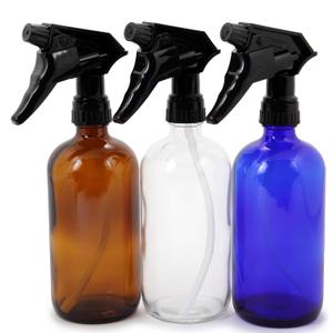 Vivaplex, 3, Large, 16 oz, Empty, Assorted Colors, Glass Spray Bottles with Black Trigger Sprayer