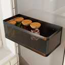 1 Pcs Magnetic Shelf For Fridge Shelves For Whiteboard Classroom Basket Organizer Holder Locker Storage Magnetic Bin Box Containers For Side Of Refrigerator (Black, 11''L*4.9''W*3.9''H)