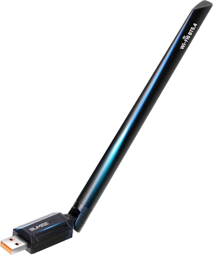 SUMEE 2-in-1 USB Bluetooth 5.4 & WiFi 6 Adapter for PC Desktop, AX900Mbps Dual-Band 5GHz/2.4GHz, 6dBi High Gain Antenna, Wireless Transmitter/Receiver, Plug & Play for Windows 10/11/7