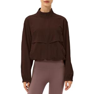 Locachy Women's Lightweight Zip Up Athletic Jacket Stand Collar Windproof Sun Protection Workout Outdoor Jacket, Small