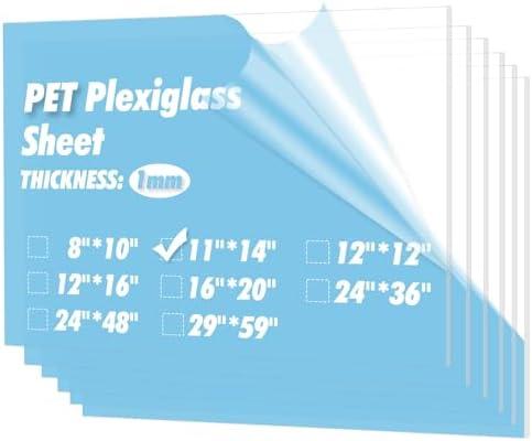 Art3d 10-Pack of 11×14" PET/Plexiglass Sheets, Transparent Clear Flexible Plastic Sheet Panels for Craft, Picture Frames, Sign Blank, DIY Display Project