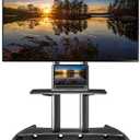 NB North Bayou Mobile TV Cart TV Stand with Wheels for 55" - 85" Inch LCD LED OLED Plasma Flat Panel Screens up to 200lbs AVA1800-70-1P (Black)