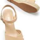 DREAM PAIRS Espadrille Dressy Wedge Sandals, Women's Platform Sandals Casual Summer, Comfortable High Heeled Wedges with Adjustable Buckle, 8