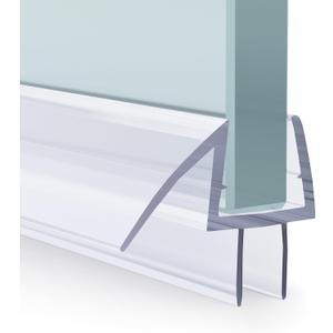 AmazerBath 3 PCS Shower Door Bottom Seal for 1/2 Inch Glass - (15.75 Inches x 3), 3 Section Segmented Shower Installation Kit Frameless Glass Door Seal Strip