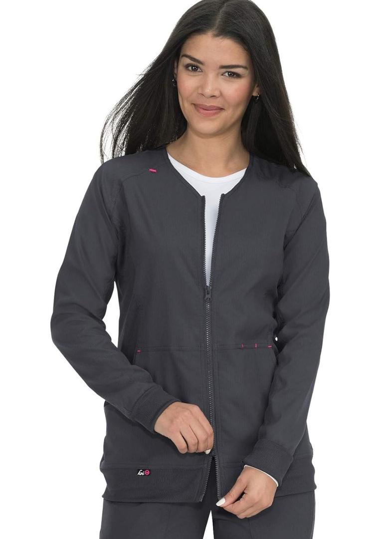 KOI Lite Women's Clarity Zip Front Solid Scrub Jacket LE (Size M)