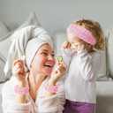 Face Wash Set - Headband, Absorbent Microfiber Wristbands with Holder for Washing Face, Spa Wrist Scrunchies (2 Sets, Blue and Pink)