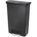 Rubbermaid Commercial Products Streamline Slim Step-On Plastic Trash Garbage Can 24 Gallon Black Hands-Free Garbage Can for Medical Waste in Hospitals/Lab/Emergency/Patient Rooms