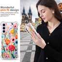 Hungo Compatible for Samsung Galaxy S23+ Plus Case, Thin Slim Cute Girly Skin Cases Protector with Airbag Bumper for Women Girls (Clear Blooming Wild Flowers)