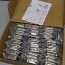 50 Pack (25 Pairs) 3/8 Inch Insert Kitchen Cabinet Hinges, Satin Nickel Self Closing Hinges for Kitchen Cabinet Doors, Semi-Concealed Cupboard Hardware, Face Mount Hardware, Silver