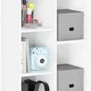 Furinno LUDER Book Shelf, 7-Cube Bookshelf, Bookcase, 9.4" x 19.5" x 41.7", for Living Room, Bedroom, Home Office, White