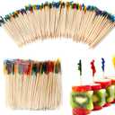 2800 pcs 2.5 Inch Frill Picks Toothpicks, PEOUWNES Toothpicks for Appetizers, Cocktail Party, Barbeque, Drink, Club Sandwiches, Frill Toothpicks, Decorative Sandwiches Picks