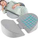 Pregnancy Wedge Pillow for Sleeping, Upgraded Memory Foam Maternity Pillow for Pregnant Women, Pregnancy Body Pillow with Cooling Removable, Washable Cover, Support for Belly,Back, Legs (Grey)