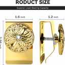 Tapestry and Quilt Hangers 4 Pack, Heavy Duty Metal with Glass Stone Accents, Dual-Anchor Anti-Tilt for Delicate Fabrics Display (Gold)