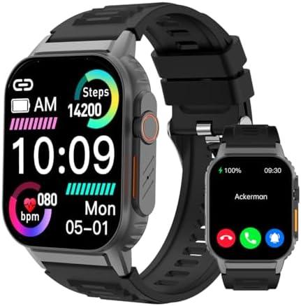 Smart Watch(Answer/Make Call), 2.01" Smartwatch for Men Women, IP67 Waterproof, 100+ Sport Modes Fitness Tracker, Heart Rate Sleep Monitor, AI Voice, Smart Watches for Android iOS Phones