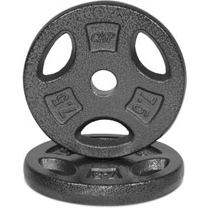 CAP Barbell Standard 1-Inch Grip Weight Plates (7.5 lbs Plate Pack (x2), Black)