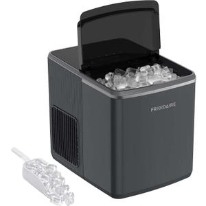 Frigidaire, Countertop Ice Maker, 26 lbs per Day – Fast Bullet Ice Making Machine with Touch Display, 9 Pieces in 7–15 Minutes, Portable Ice Machine for Home Kitchen, Office & RV, Grey