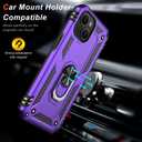IKAZZ for iPhone 15 Plus Case 6.7 Inch with Screen Protector,Military Grade Shockproof Heavy Duty Protective Phone Cover Pass 16ft Drop Test with Magnetic Kickstand Car Holder,Purple
