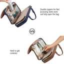 BAGSMART Toiletry Bag Travel Bag with hanging hook, Water-resistant Makeup Cosmetic Bag Travel Organizer for Accessories, Shampoo, Full Sized Container, Toiletries, Smokey Blue (Medium)