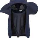 Fishing Hat, UPF 50+ Sun Cap with Detachable Mask (Blue)
