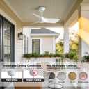 IBalody Small Ceiling Fan No Light Indoor/ Outdoor Quiet 30in Ceiling Fan Without Light Remote Control 6-Speed Ceiling Fans 3 Blades For Patios Living Room Bedroom, White