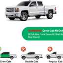 in-Channel Rain Guards for 2014-2018 Chevy Silverado/GMC Sierra 1500 Crew Cab ONLY, Window Visor Shields Vent Deflector Shade Wind Dark Smoke for 15-19 Silverado/Sierra 2500HD 3500HD, Tape on, 4PCS