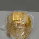 3 Wick Candle Holder, Golden Shell Design Candle Jar Holder for 4-Inch Diameter Jars (5.25" D x 3.5" H) (Golden)