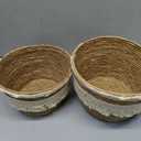 Okuna Outpost Woven Baskets for Storage, Round Basket (2 Sizes, 2 Pack)