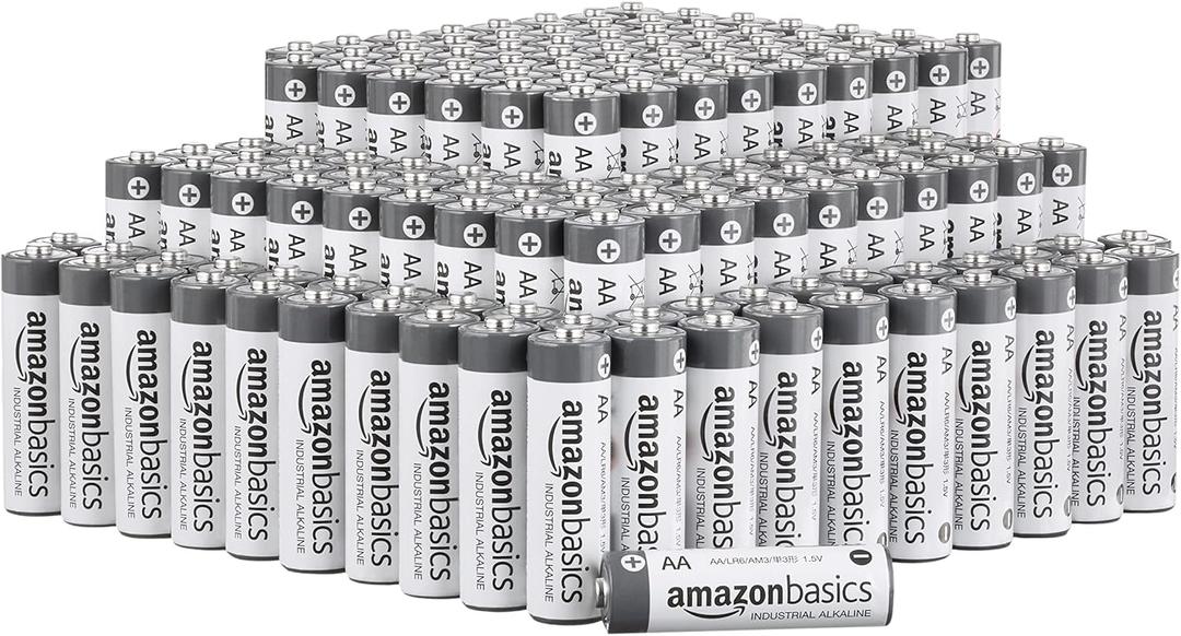 Amazon Basics 450-Pack AA Industrial Alkaline Batteries, 3 Pack of 150, 1.5 Volt